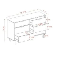 Mid-Century Modern Groove Wood 6 Drawer Dresser - Saracina Home -Saracina Home GUEST 00517b78 51c3 4bd6 b25d 1b4df6d40b7d