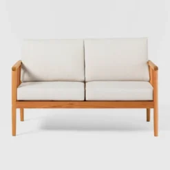 Saracina Home Modern Boho Eucalyptus Spindle Outdoor Bench With Cushions -Saracina Home GUEST 014d5d36 2aa9 45c1 b889 0f7a16cdea5e