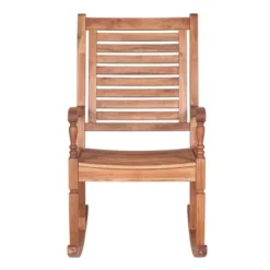 Bamberg Transitional Acacia Wood Outdoor Rocking Chair - Saracina Home 3 Bamberg Transitional Acacia Wood Outdoor Rocking Chair - Saracina Home -Saracina Home GUEST 01f0450b afb1 4b0e 9aa2 602f28765fbb