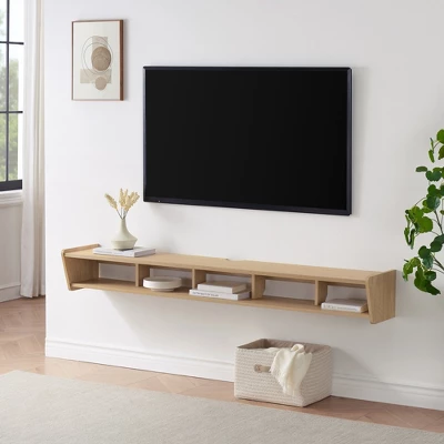 Modern Minimalist Floating TV Stand for TVs up to 70" with Open Storage - Saracina Home Modern Minimalist Floating TV Stand For TVs Up To 70" With Open Storage - Saracina Home -Saracina Home GUEST 023d9550 9b99 49a8 ac43 b9d15c1a1c9d