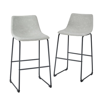 Set of 2 Laslo Modern Upholstered Faux Leather Barstools - Saracina Home Set Of 2 Laslo Modern Upholstered Faux Leather Barstools - Saracina Home -Saracina Home GUEST 035b128c 0bd7 45e2 a578 021ee2bbfd35