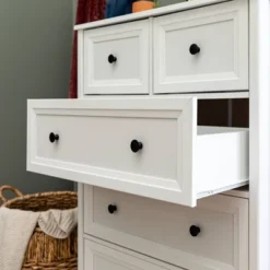 Farmhouse 5 Drawer Grooved Tall Storage Dresser White - Saracina Home -Saracina Home GUEST 05911d78 5a57 43db 9d61 d2cb5816cf18