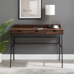 3 Drawer Angled Writing Desk With Cord Management Slots - Saracina Home -Saracina Home GUEST 06bb3358 af42 4279 a7be 5dd6778051e1