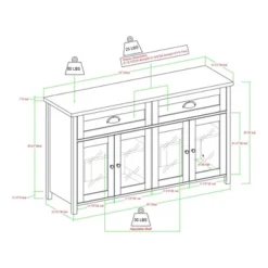 Millia Transitional Farmhouse 4 Door Sideboard With Glass Panels - Saracina Home -Saracina Home GUEST 089f76c2 e2b0 44aa acf3 8bda9545976f