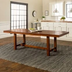 77" Wood Extendable Dining Table Distressed Dark Oak - Saracina Home -Saracina Home GUEST 0d80a224 e7b7 47ef 8624 19e5ec6501bd