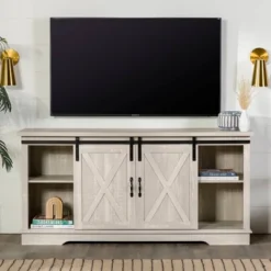 Modern Transitional Sliding Barndoor TV Stand For TVs Up To 65"- Saracina Home 10 Modern Transitional Sliding Barndoor TV Stand For TVs Up To 65"- Saracina Home -Saracina Home GUEST 0fb4c269 34db 4148 b22d a4215d039ada