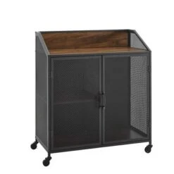 Urban Industrial Metal Mesh Bar Cart With Wheels - Saracina Home 8 Urban Industrial Metal Mesh Bar Cart With Wheels - Saracina Home -Saracina Home GUEST 1693720a 5786 48d6 a0b4 cb525df83ab4