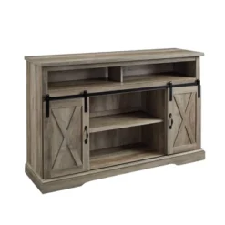 Transitional Sliding Barndoor Highboy TV Stand For TVs Up To 58" - Saracina Home -Saracina Home GUEST 18d26976 2f57 4c04 a287 c8a5544778c9