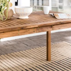 Acacia Wood Patio Simple Rectangle Dining Table - Saracina Home -Saracina Home GUEST 199a59ee c091 42a1 aa43 34154acae05e