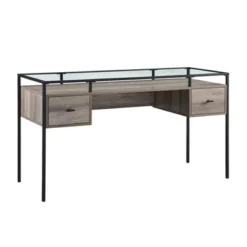 Lamvia Contemporary 2 Tier Glass Top Desk - Saracina Home -Saracina Home GUEST 19a7252b 2989 4a0c 8d84 a24484b81013