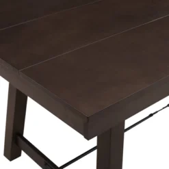 71" Tanya Modern Farmhouse Metal Stretcher Dining Table Dark Brown Oak - Saracina Home -Saracina Home GUEST 208d8bf4 5a81 407c b74e 903a2fb0c33f