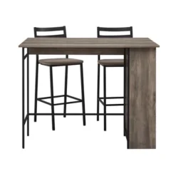 3pc Counter Height Drop Leaf Dining Set Gray Wash - Saracina Home -Saracina Home GUEST 22c5c63e f338 4aa5 9503 290a54212ab2
