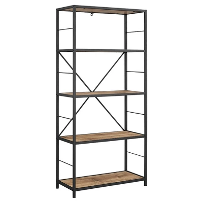 63" 4 Shelf Industrial Transitional Tall Bookshelf - Saracina Home 63" 4 Shelf Industrial Transitional Tall Bookshelf - Saracina Home -Saracina Home GUEST 293bbdd1 bd66 4bc9 a60a cd7d2ad5ce55