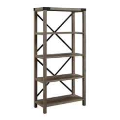 64" Sophie Industrial X Frame Bookshelf - Saracina Home -Saracina Home GUEST 2b769cf2 06ff 422e acc7 6e544783d769