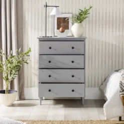 Stiva Classic Mid-Century Modern Vertical 4 Drawer Dresser Gray - Saracina Home 5 Stiva Classic Mid-Century Modern Vertical 4 Drawer Dresser Gray - Saracina Home -Saracina Home GUEST 2ec9d105 dd81 4490 9946 066cd0c5d6fa