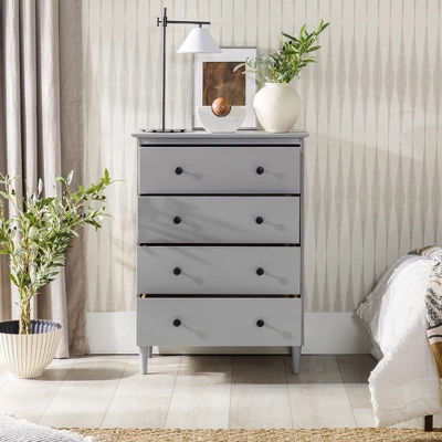 Stiva Classic Mid-Century Modern Vertical 4 Drawer Dresser Gray - Saracina Home Stiva Classic Mid-Century Modern Vertical 4 Drawer Dresser Gray - Saracina Home -Saracina Home GUEST 2ec9d105 dd81 4490 9946 066cd0c5d6fa