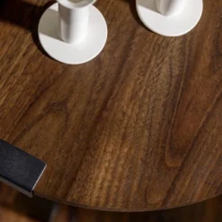 Set Of 2 Wrightson Urban Industrial Wrap Leg Round Side Tables Dark Walnut - Saracina Home -Saracina Home GUEST 38617539 64f1 461b a3fd 887f63054033