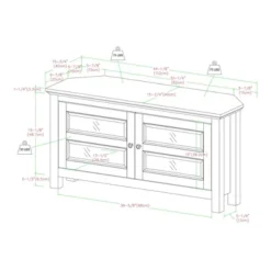 Modern 2 Glass Door Corner TV Stand For TVs Up To 48" - Saracina Home -Saracina Home GUEST 42919296 abf4 42ae ae74 3192155a42e4