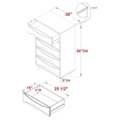 Mid-Century Modern Contoured 5 Drawer Chest Of Drawers - Saracina Home -Saracina Home GUEST 43cc1e9a 5cd5 4151 938d 575cc286a256