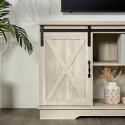 Modern Transitional Sliding Barndoor TV Stand For TVs Up To 65"- Saracina Home 3 Modern Transitional Sliding Barndoor TV Stand For TVs Up To 65"- Saracina Home -Saracina Home GUEST 45b08206 71d0 4c78 8e78 8a18f861410c