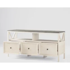 Farmhouse 3 Drawer Wood TV Stand For TVs Up To 65" - Saracina Home -Saracina Home GUEST 47fafb98 b85e 468b 9df3 9537ab731ccb