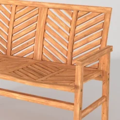 Slatted Chevron Acacia Wood Patio Loveseat – Saracina Home -Saracina Home GUEST 4a574b41 46e1 4ef8 8a5b ab916811f1ac