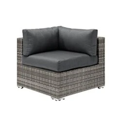 4pc Metal Multi-Shade Rattan Sectional - Gray - Saracina Home -Saracina Home GUEST 4d51d148 6f1f 4126 98af e0a8560a763c