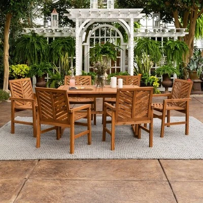 7pc Slatted Extendable Acacia Wood Patio Dining Set - Saracina Home 7pc Slatted Extendable Acacia Wood Patio Dining Set - Saracina Home -Saracina Home GUEST 4defc7b3 4861 4adf bc4c 80c9ac045426