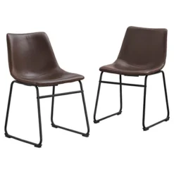 Set Of 2 Laslo Modern Upholstered Faux Leather Dining Chairs - Saracina Home 8 Set Of 2 Laslo Modern Upholstered Faux Leather Dining Chairs - Saracina Home -Saracina Home GUEST 4df149f4 10cd 43f6 ae87 21d2762646ef