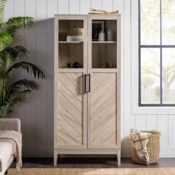 68" Boho Modern Tall Storage Wood Cabinet - Saracina Home -Saracina Home GUEST 51d4275b 30d0 4c3b 85c4 0822c6d9819a