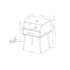 Modern 1 Drawer Angled Side Table - Saracina Home