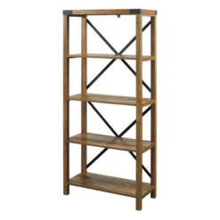 64" Sophie Industrial X Frame Bookshelf - Saracina Home -Saracina Home GUEST 5a74fddf ea69 4314 851d 435f865093fa