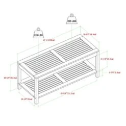 Ravenscroft Modern Boho Acacia Wood Slatted Outdoor Coffee Table With Lower Shelf - Saracina Home -Saracina Home GUEST 5b2b236e 6213 4f63 ab9e e41f3388efe9