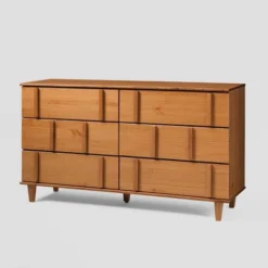 Modern Vertical Accent Solid Wood 6 Drawer Double Dresser - Saracina Home -Saracina Home GUEST 627de9ed 157d 4dcb 97dd fb5a714d8c38