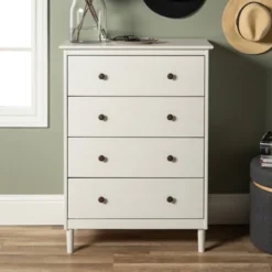 Stiva Classic Mid-Century Modern Vertical 4 Drawer Dresser - Saracina Home -Saracina Home GUEST 68d4ecb8 3e27 43b1 b59e edd78e340610