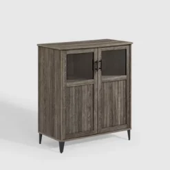 Transitional Glass And Grooved Door Accent Cabinet - Saracina Home -Saracina Home GUEST 68d5d0ac 8249 46ee 82c3 2bd5de1f5c60