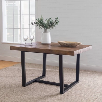 52" Modern Farmhouse Solid Wood Distressed Plank Top Dining Table - Saracina Home 52" Modern Farmhouse Solid Wood Distressed Plank Top Dining Table - Saracina Home -Saracina Home GUEST 6a3534ef 6177 4a70 b0da 5d8132c9b4b6