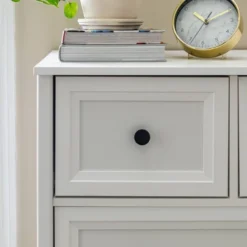 Farmhouse 5 Drawer Grooved Tall Storage Dresser White - Saracina Home -Saracina Home GUEST 7328f92b dedb 435a 8cfc 7bd748b9950d
