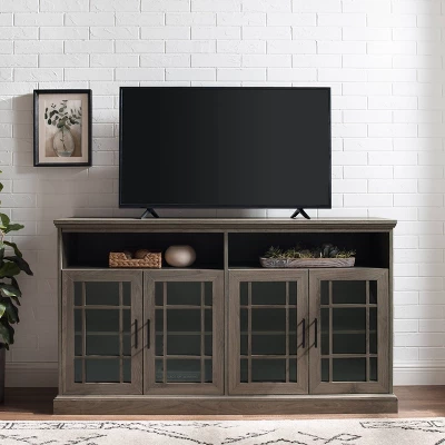 Transitional 4 Door Windowpane TV Stand for TVs up to 65" - Saracina Home Transitional 4 Door Windowpane TV Stand For TVs Up To 65" - Saracina Home -Saracina Home GUEST 74c4cbdd d922 4771 9437 d786d30629a9