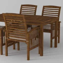 Ravenscroft 5pc Acacia Wood Patio Dining Set - Saracina Home -Saracina Home GUEST 75c7a6df f6ab 4d10 af05 810e885c41d5