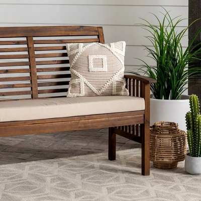 Ravenscroft Modern Boho Acacia Wood Slatted Outdoor Loveseat with Cushion - Saracina Home Ravenscroft Modern Boho Acacia Wood Slatted Outdoor Loveseat With Cushion - Saracina Home -Saracina Home GUEST 762dd77f e412 406a b274 83d025f6813d