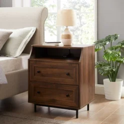 Transitional 2 Drawer Nightstand With USB Port - Saracina Home -Saracina Home GUEST 781ffe09 6d44 4a9f 8ed7 47a5be6b5603