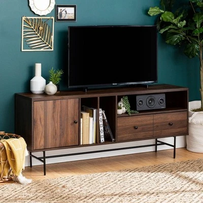 Modern Vinyl Record Player Storage TV Stand for TVs up to 65" Dark Walnut - Saracina Home Modern Vinyl Record Player Storage TV Stand For TVs Up To 65" Dark Walnut - Saracina Home -Saracina Home GUEST 7d77035b 09cc 4256 8058 d906b0f2af6e