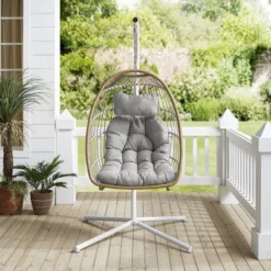 Toluca Hanging Outdoor Boho Egg Chair With Cushion - Saracina Home -Saracina Home GUEST 8502028c b595 43dd 8fef 83b2c522826c