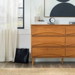 Mid-Century Modern Contoured 6 Drawer Dresser - Saracina Home -Saracina Home GUEST 85f26b6b 7276 4bfb be1a b80c27461505