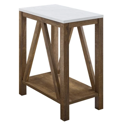 Taylen A Frame Farmhouse Open Storage Side Table - Saracina Home Taylen A Frame Farmhouse Open Storage Side Table - Saracina Home -Saracina Home GUEST 8a56e050 18a3 4e19 8714 e5ed52064b38