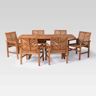 7pc Slatted Extendable Acacia Wood Patio Dining Set - Saracina Home 7pc Slatted Extendable Acacia Wood Patio Dining Set - Saracina Home -Saracina Home GUEST 8aa6dd30 d5d4 4448 b03c 8b2aed0306a8