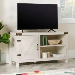 Clarabelle Rustic Industrial Barn Door TV Stand For TVs Up To 50" - Saracina Home -Saracina Home GUEST 8f45b338 5fa3 461e 96a4 5d56a043e426