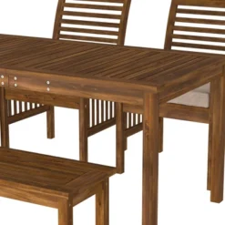 Ravenscroft 4pc Acacia Wood Patio Dining Set - Saracina Home -Saracina Home GUEST 914c6e42 17c0 45e7 8628 77dcc0056746