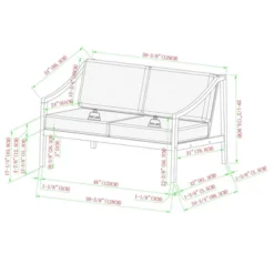 Saracina Home Mid-Century Modern Slatted Acacia Outdoor Bench With Cushions -Saracina Home GUEST 9290c681 722c 470e b230 2ed9df4b8fe2